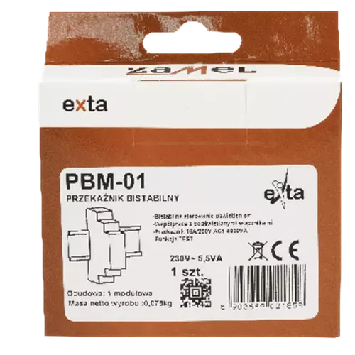 Przekaźnik impulsowy 16A 1Z PBM-01 | ZAMEL | EXTA | EXT10000061 250V AC 5