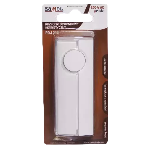 Przycisk /dzwonek/ IP44 1A/250V biały PDJ-213 | ZAMEL | YNSTA | YNS10000007 2