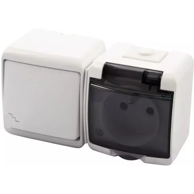 Wyłącznik schodowy klasyczny biały Karlik WGHH-3d 1