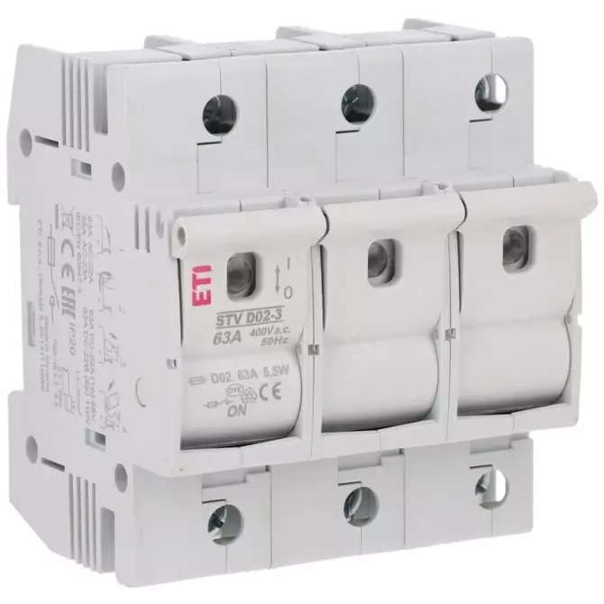 Rozłącznik bezpiecznikowy 3P 63A STV D02 | ETI-POLAM | D0 | 002271004 1