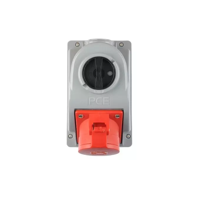 Gniazdo stałe z wyłącznikiem 0-1 32A 5P 400V IP44 | PCE | 96062540W 1