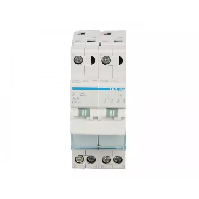 Przełącznik modułowy I-0-II 25A 2P | HAGER POLO | Przełączniki SF | SFT225 1
