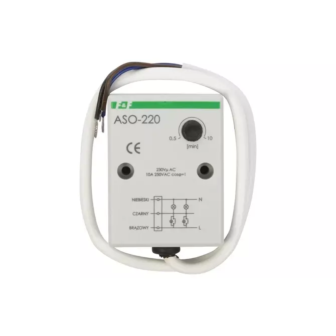 Automat schodowy tablicowy 10A 0,5-10min | F&F | AS | ASO-220 230V AC 1