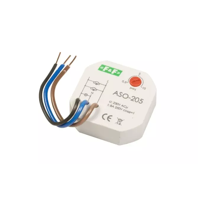 Automat schodowy do puszki fi60 10A 0,5-10min | F&F | AS | ASO-205 230V AC 1