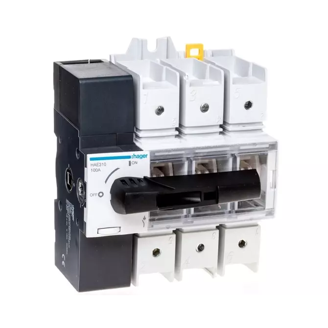 Rozłącznik izolacyjny 3P 100A z widoczną przerwą | HAGER POLO | HAE310 1