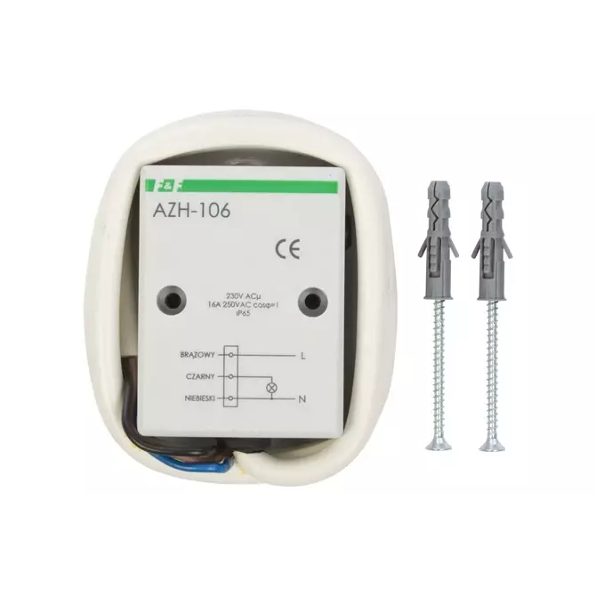 Automat zmierzchowy 16A 230V 2-1000lx obudowa IP65 | F&F | AZ | AZH-106 1