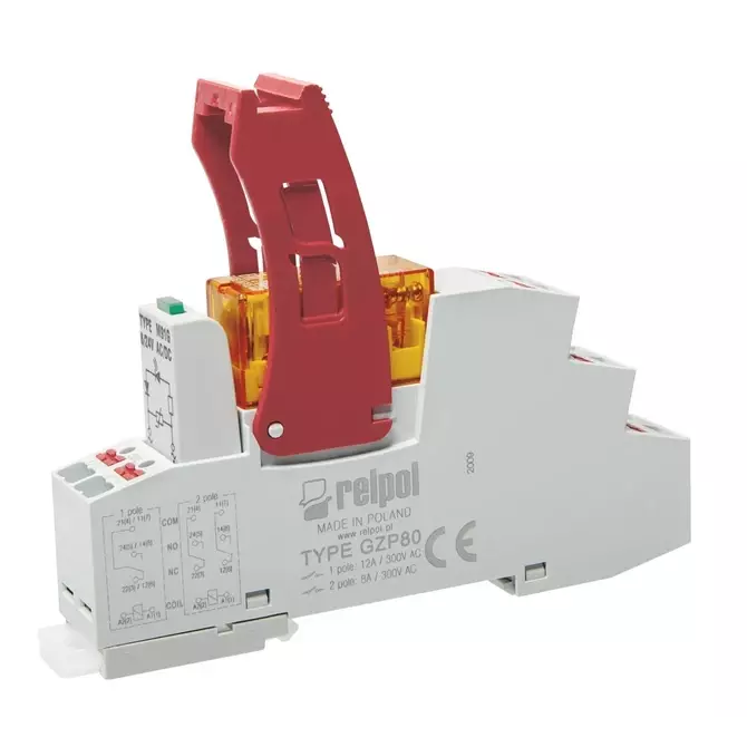 Przekaźnik interfejsowy Push-in 2P 8A AgNi | RELPOL | 864991 24V AC 1