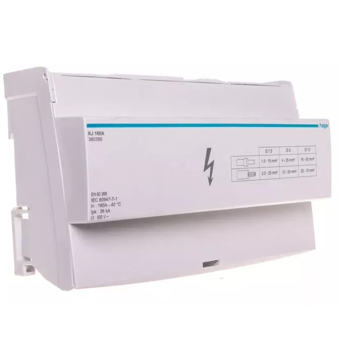 Blok rozdzielczy 4-biegunowy 160A | HAGER POLO | KJ | KJ160A 1
