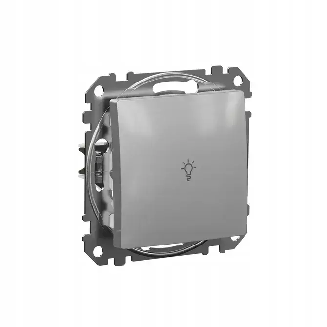 Przycisk "światło" srebrny IP20 Sedna Design Schneider Electric SDD113132 1