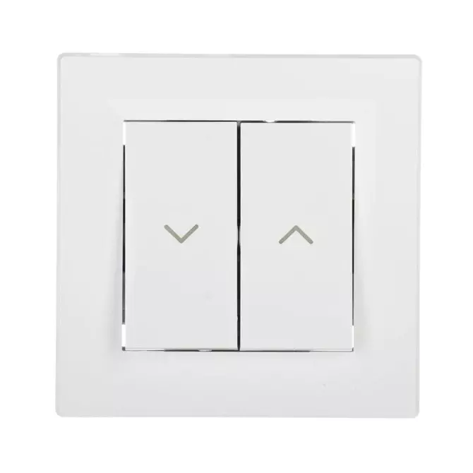 Przycisk żaluzjowy biały z ramką | Schneider | Asfora | EPH1300121 1