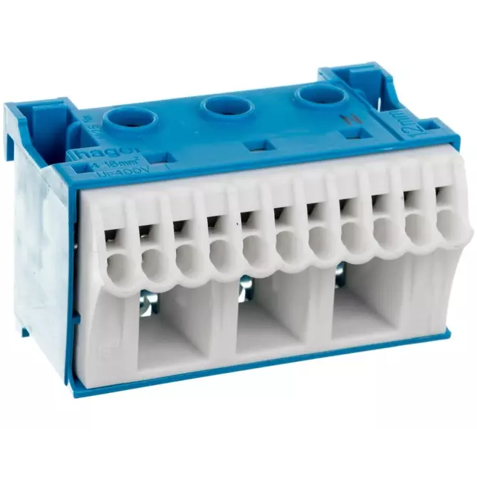 Blok samozacisków 63A QC niebieski 14 przyłączy 33x60x34mm | KN | KN14N 1