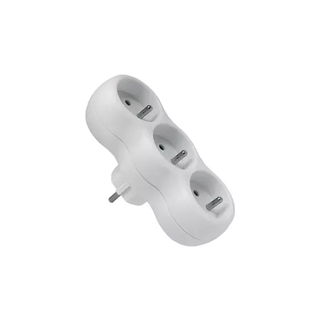 Rozgałęźnik 3-krotny z uziemieniem biały Elgotech R-30CA 1