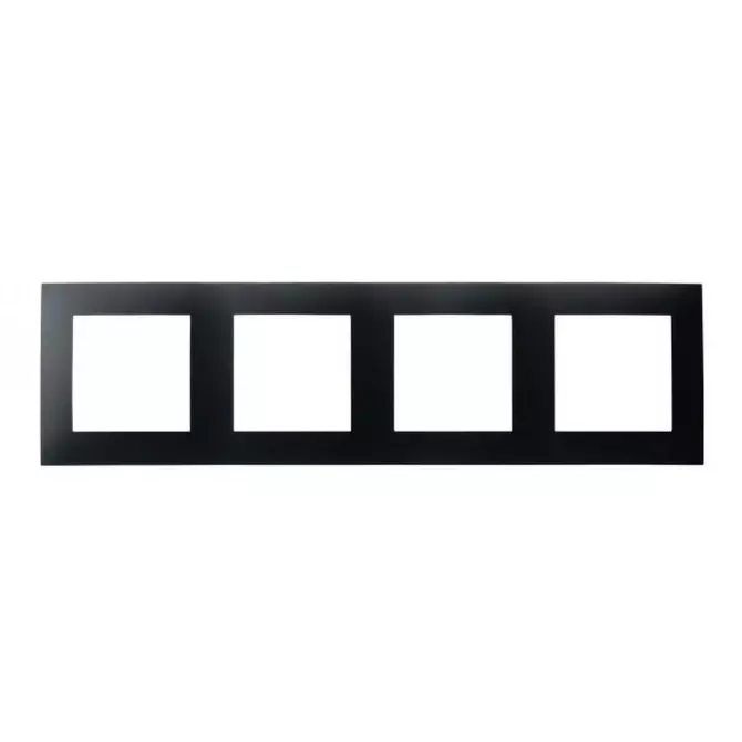 Ramka poczwórna czarny metalik | OSPEL | SZAFIR | R-4Z/33 1