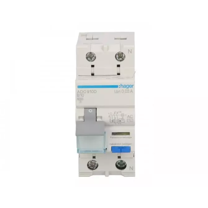 Wyłącznik różnicowo-nadprądowy RCBO 2P B10A 0,03A Typ AC | ADC910D 1
