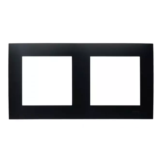 Ramka podwójna czarny metalik | OSPEL | SZAFIR | R-2Z/33 1