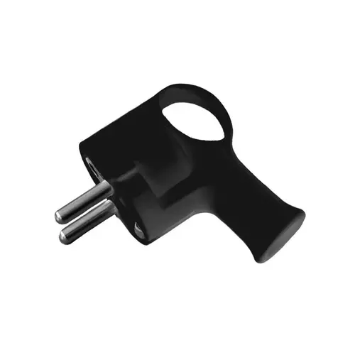 Wtyczka kątowa z uchem z/u 16A 250V UNISCHUKO czarna | WT-40-2 1