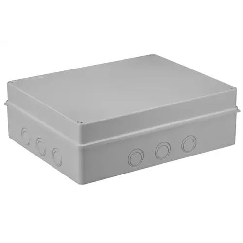 Puszka n/t hermetyczna 380x300x120 12 osłabień IP65 szara | S-BOX 716 1