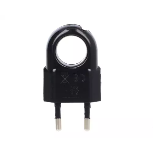 Wtyczka płaska z uchwytem b/u Euro 2,5A 250V czarna | WTP2C-2 1