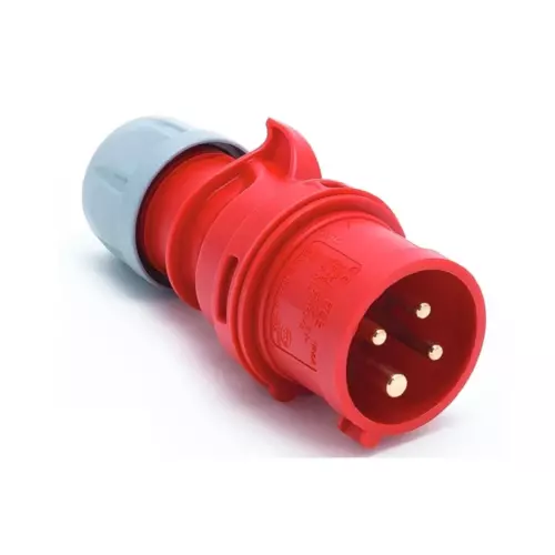 Wtyczka przenośna 16A 4P 400V czerwona IP44 | PCE | SHARK | 014-6 1