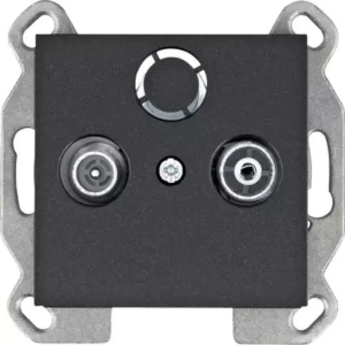 Gniazdo RTV końcowe czarne | HAGER POLO | Lumina | WL3013 1