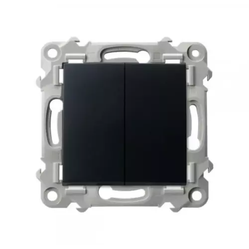 Łącznik dwugrupowy świecznikowy czarny metalik | OSPEL | ŁP-2Z/m/33 1