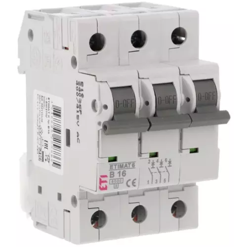 Wyłącznik nadprądowy 3P B 16A 6kA AC 6 | ETI-POLAM | 002115516 1