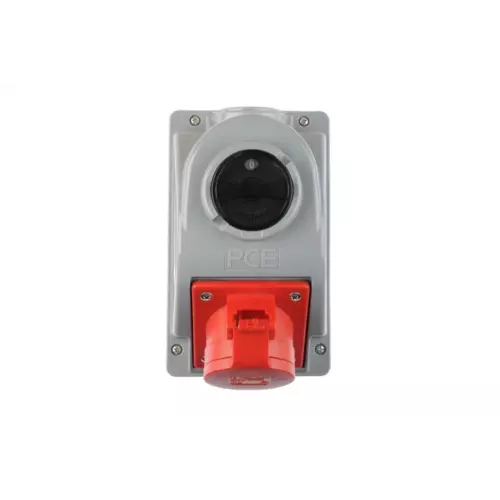 Gniazdo stałe z wyłącznikiem 0-1 16A 5P 400V IP44 | PCE | 96061540W 1