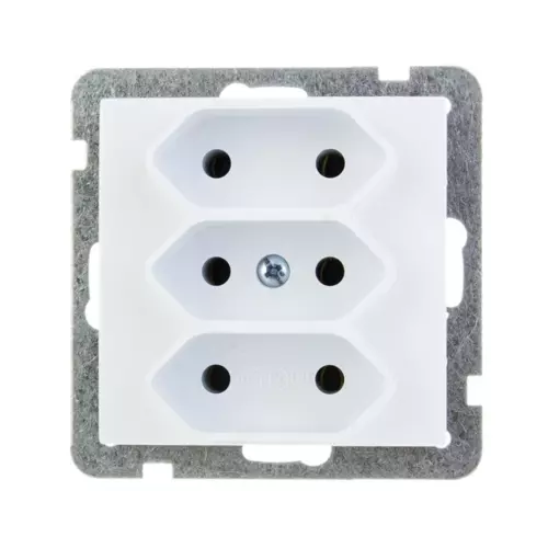 Gniazdo potrójne b/u 2.5A EURO białe | OSPEL | AS | GP-3G/m/00 1