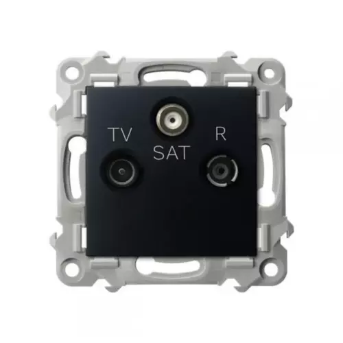 Gniazdo RTV-SAT końcowe czarny metalik | OSPEL | SZAFIR | GPA-ZS/m/33 1