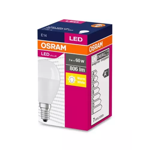 Żarówka LED VALUE CLASSIC P 60 E14 7W 806lm 2700K 827 FR | 4058075152939 1