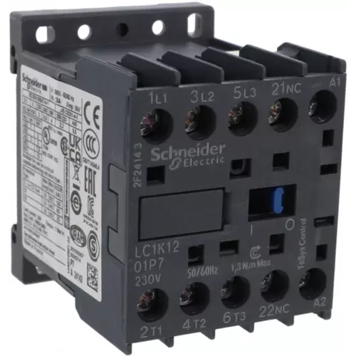 Stycznik mocy 12A 3P 0Z 1R | Schneider | TeSys | LC1K1201P7 230V AC 1