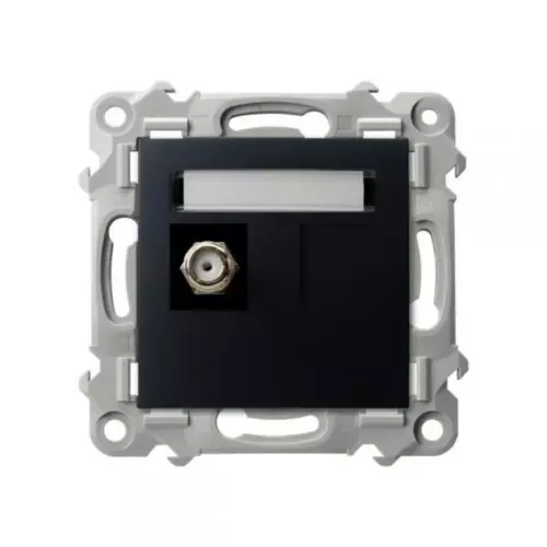 Gniazdo antenowe typu F pojedyncze czarny metalik | OSPEL | GPA-1ZF/m/33 1