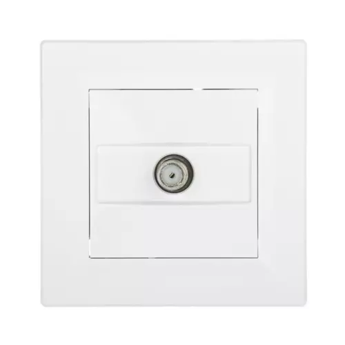 Gniazdo antenowe SAT końcowe 1dB białe z ramką | Schneider | EPH3700121 1