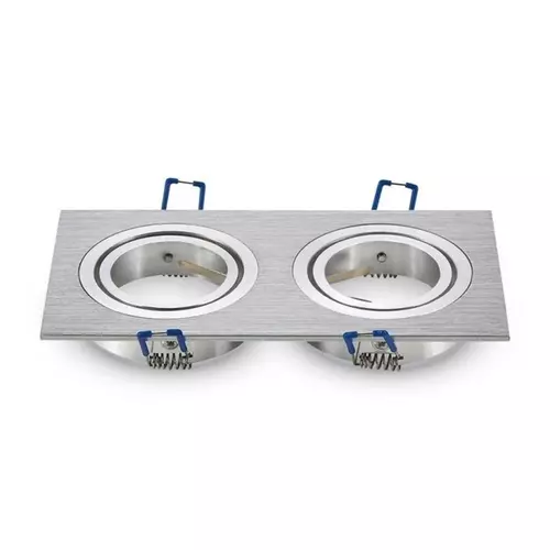 Oprawa punktowa Oczko 2xGU10 IP20 Kwadratowa Aluminiowa Szczotkowana | 3608 1