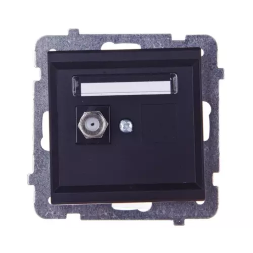 Gniazdo antenowe pojedyncze typu F czarny metalik | OSPEL | GPA-1RF/m/33 1