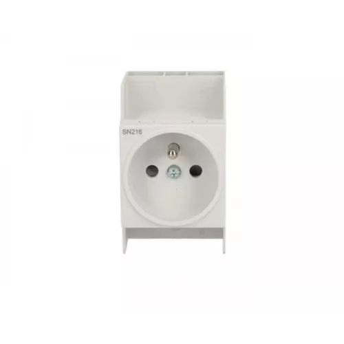 Gniazdo 2P+Z 10A 250V na szynę | HAGER POLO | Gniazda modułowe SN | SN216 1