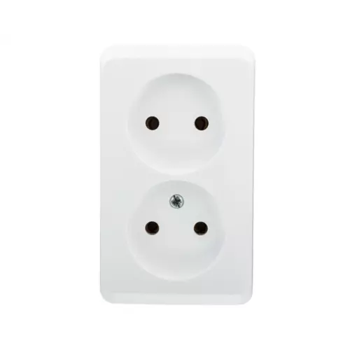 Gniazdo podwójne b/u 16A IP20 białe GWN-220P | Schneider | WDE001040 1