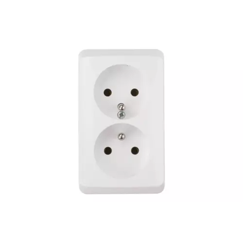 Gniazdo podwójne z/u 16A IP20 białe GWN-230P | Schneider | WDE001043 1