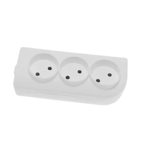 Rozgałęźnik do przedłużacza 3-gniazda b/u biały | PPHU ELGOTECH | GN-3 1