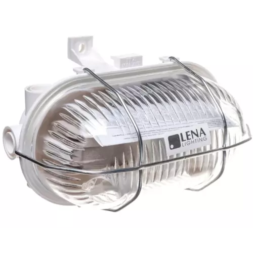 Oprawa kanałowa 1x60W E27 IIkl. 230V IP44 z siatką metal. biała | 321177/EU 1