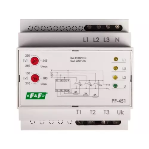 Automatyczny przełącznik faz do współpracy ze stycznikami | F&F | PF-451 1