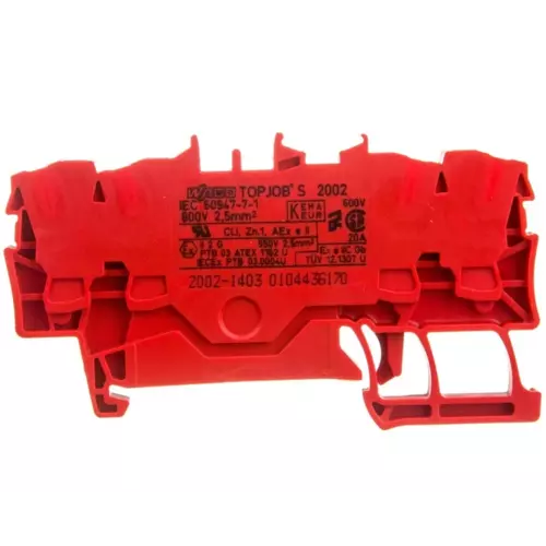 Złączka szynowa 4-przewodowa 2,5mm2 czerwona TOPJOBS | WAGO | 2002-1403 1