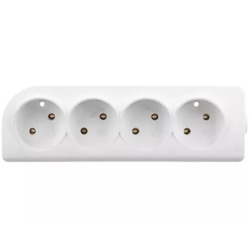 Rozgałęźnik do przedłużacza 4-gniazda b/u biały | PPHU ELGOTECH | GN-4 1