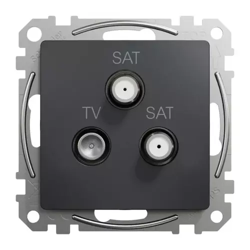 Gniazdo TV/SAT/SAT końcowe czarny antracyt | Schneider | SDD114481S (4dB) 1