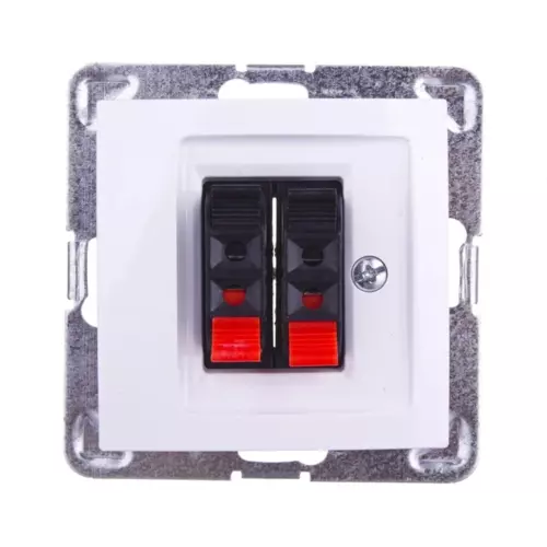 Gniazdo głośnikowe podwójne białe | OSPEL | IMPRESJA | GG-2Y/m/00 1