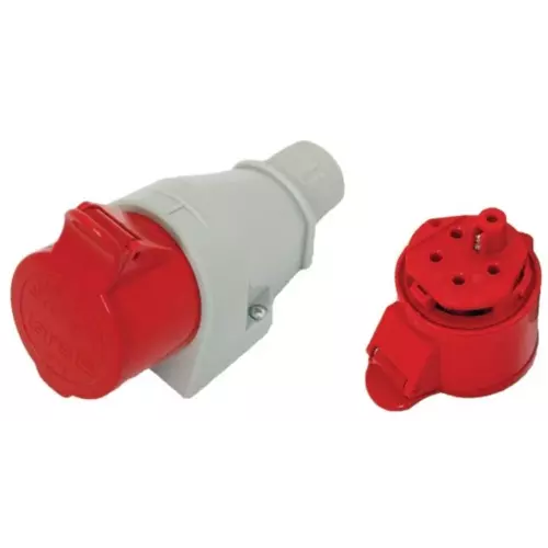 Gniazdo izolacyjne stałe 5P 16A 400V czerwone zaciski gwintowe IP44 | 125 1