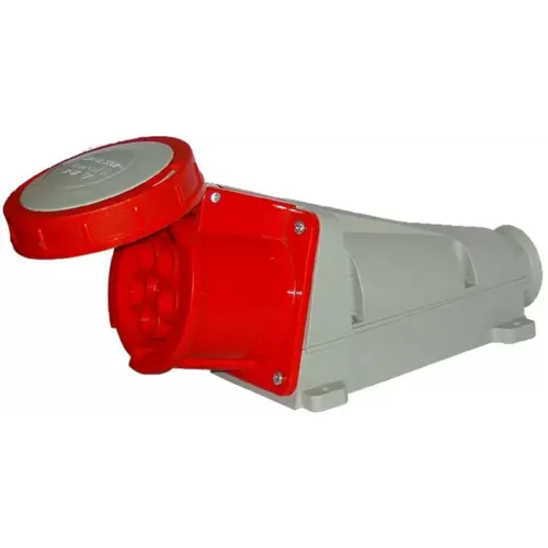 Gniazdo izolacyjne stałe 5P 63A 400V czerwone zaciski gwintowe | 050 1