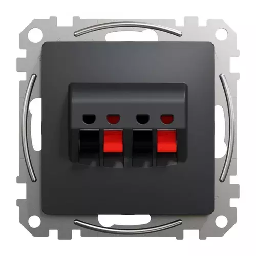 Gniazdo głośnikowe podwójne czarny antracyt | Schneider | SDD114411 1