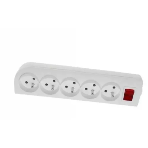 Rozgałęźnik do przedłużacza z wyłącznikiem 5-gniazd z/u biały | GN-50W 1