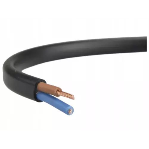 Przewód Płaski elektryczny giętki OMYp 2x0,5 H03VVH2-F czarny Elektrokabel 1